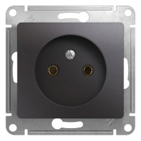 1-местный механизм розетки Systeme Electric скрытой проводки Glossa 16А IP20 250В без заземления графит GSL001341