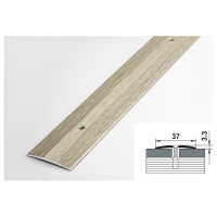 Порог прямой алюминиевый (37 мм; 0.9 м; декоративный; дуб беленый) Лука 00000001468