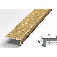 Порог угловой алюминиевый декоративный (40х20 мм, 1,8 м, Дуб светлый) ЛУКА 00000002102