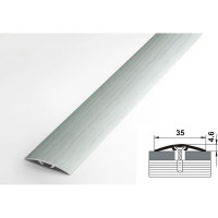 Порог прямой алюминиевый декоративный (35 мм, 1,8 м, Ольха серая) ЛУКА УТ000026095