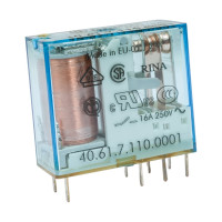 Миниатюрное реле Finder 1 CO конт. 16а, = 110в чувст. пост. тока, - гермет, 406171100001
