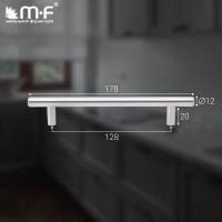Ручка-рейлинг MF d=12 mm 128/178, хром 11141v