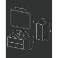 Тумба SANVIT Бруно-2 90 белый глянец kbruno290w