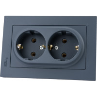 Розетка Systeme Electric AtlasDesign Грифель с/з двойная, 16А, в сборе SE ATN000724