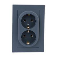 Розетка Systeme Electric AtlasDesign Грифель с/з двойная, 16А, в сборе SE ATN000724
