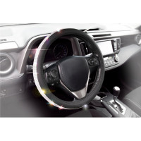 Оплетка KRAFT эко-кожа со стразами, размер M, 38 см, черная KT 800354