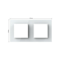 Рамка для розетки LIVOLO 2 поста, цвет белый, стекло BB-C7-SR/SR-11