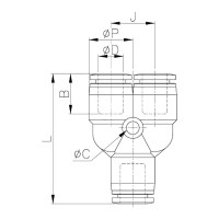 Фитинг Y-образный пластик 8 мм CDC Pneumatics PY 08N