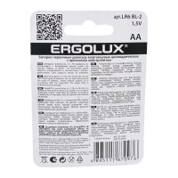 Батарейка Ergolux 1.5В LR6 Alkaline BL-2 11747
