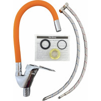 Смеситель для кухни Rainsberg с гибким силиконовым изливом, оранжевый R3193F-4