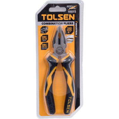 Плоскогубцы TOLSEN ПРОФИ комбинированная рукоятка Cr-V  160 мм 10015
