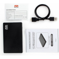 Внешний корпус AgeStar USB 3.0 2.5" SATAIII HDD/SSD, пластик, чёрный UASP, 3UB2P3 (BLACK)
