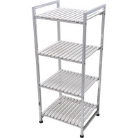 Этажерка MY SPACE с деревянными полочками, белая WS004WH