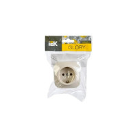 1-ая розетка IEK РС20-3-ХК с з/к о/у 16А GLORY кремовый ERH11-K33-16