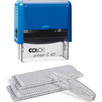 Пластмассовый самонаборный штамп Colop Printer 6 строк 2 кассы, рамка C40-SET F син