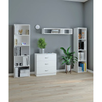 Книжный стеллаж ФЕЛИКС белый шагрень ПК-ОБИ-СЖ169Х50-В1-1068