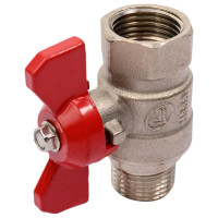 Шаровой Кран DOUBLE-LIN латунный резьбовой, бабочка НР/ВР 1/2" LL1041 (1/2")