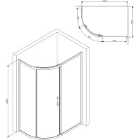 Душевое ограждение AM.PM Like 120x80, стекло тонированное W83G-302U120CG64