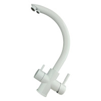 Смеситель для кухни OUTE 340 мм, белый, однорычажный, с отдельным выходом под фильтр, с аэратором T60103BK