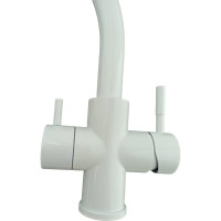 Смеситель для кухни OUTE 340 мм, белый, однорычажный, с отдельным выходом под фильтр, с аэратором T60103BK