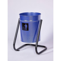 Урна уличная ПРОФМЕТСТИЛЬ металлическая, синий металлик, с креплением в асфальт 635