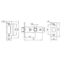 Врезная защелка Ajax LP45-8 GR графит 44491