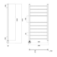 Электрический полотенцесушитель Domoterm Медея П10 500x1000 EL
