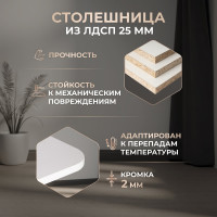 Обеденный стол Tetchair OSLO ЛДСП, 110-145x68,6x75,5 см, белый/бетон 19123