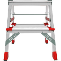 Профессиональная стремянка Новая Высота NV3127, 2x2 ступени 130 мм, площадка 350x260 мм, Max нагр. 225 кг, 2К башмаки, 3127202