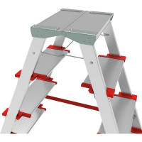 Профессиональная стремянка Новая Высота NV3127, 2x6 ступеней 130 мм, площадка 350x260 мм, Max нагр. 225 кг, 2К башмаки, 3127206