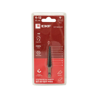 Ступенчатое сверло HSS 9 ступеней EKF ST-4-12/1