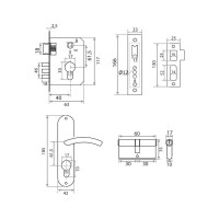 Врезной замок Trodos 61/106 3RB AB бронза 202083