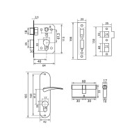 Врезной замок Trodos 61/76 PB золото 202079