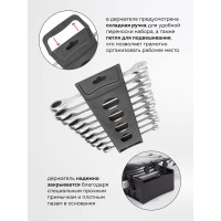 Набор комбинированных трещоточных ключей Forcekraft 10пр. (8,10,12-19 мм) в пласт. держателе FK-51102(51236)