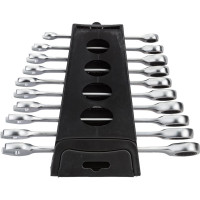 Набор комбинированных трещоточных ключей Forcekraft 10пр. (8,10,12-19 мм) в пласт. держателе FK-51102(51236)