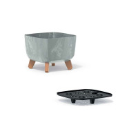 Кашпо на ножках Prosperplast DGQL240E422U GRACIA SQUARE BETON EFFECT 240х240х187 мм, бетон 067365