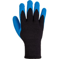 Перчатки хлопчатобумажные плотной вязки с латексным покрытием TDM ELECTRIC черные, размер 10, 1 пара, "Рельеф" SQ1016-0214