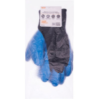 Перчатки хлопчатобумажные плотной вязки с латексным покрытием TDM ELECTRIC черные, размер 10, 1 пара, "Рельеф" SQ1016-0214