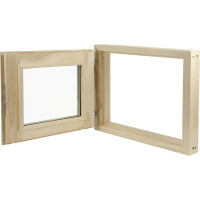 Стеклопакет в парную Банная линия 40x50 см, липа, ручка, затвор, петли в комплекте 12-975