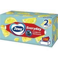 Косметические салфетки ZEWA Everyday 2-слойные в картонном коробе, 250 шт 8679 114755