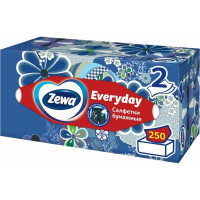 Косметические салфетки ZEWA Everyday 2-слойные в картонном коробе, 250 шт 8679 114755