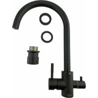 Смеситель для кухни OUTE однорычажный, черный матовый, со встроенным краном под питьевую воду, нержавеющая сталь T60203CK-300