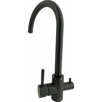 Смеситель для кухни OUTE однорычажный, черный матовый, со встроенным краном под питьевую воду, нержавеющая сталь T60203CK-300