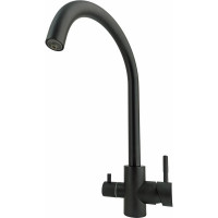 Смеситель для кухни OUTE однорычажный, черный матовый, со встроенным краном под питьевую воду, нержавеющая сталь T60203CK-300