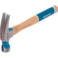 Молоток-гвоздодер GROSS 680 г, угол 75, магнит, обрезиненная рукоятка american hickory 10425