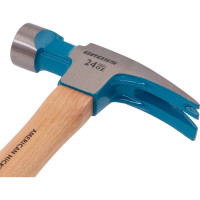 Молоток-гвоздодер GROSS 680 г, угол 75, магнит, обрезиненная рукоятка american hickory 10425