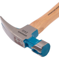 Молоток-гвоздодер GROSS 680 г, угол 75, магнит, обрезиненная рукоятка american hickory 10425