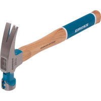 Молоток-гвоздодер GROSS 560 г, угол 75, магнит, обрезиненная рукоятка american hickory 10419