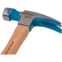 Молоток-гвоздодер GROSS 560 г, угол 75, магнит, обрезиненная рукоятка american hickory 10419