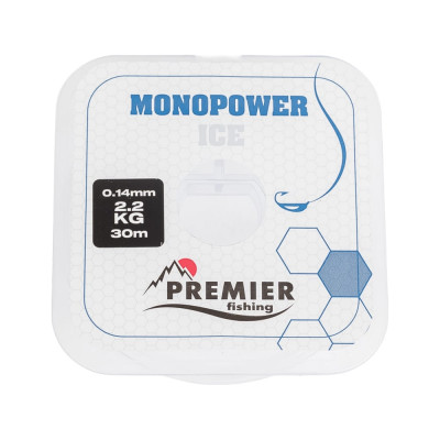 Леска Premier fishing MONOPOWER ICE PR-MI-T-014-30, 0.14мм/30м, прозрачный нейлон 280971